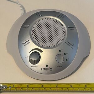 Homedics Sound Machine With Power Cord Works EUC Rain, Crickets, White Noise